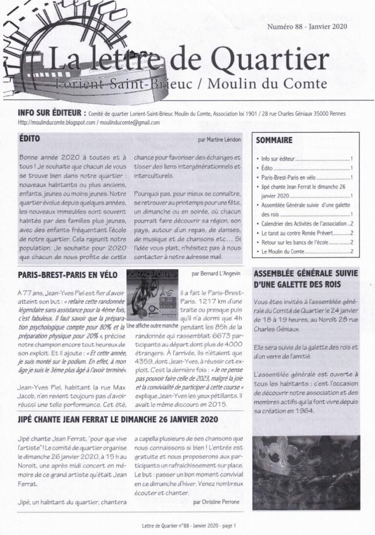 Lire la suite à propos de l’article Lettre de quartier n°88