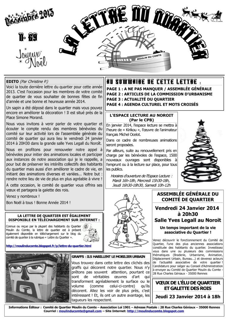 Lire la suite à propos de l’article Lettre de quartier n°69
