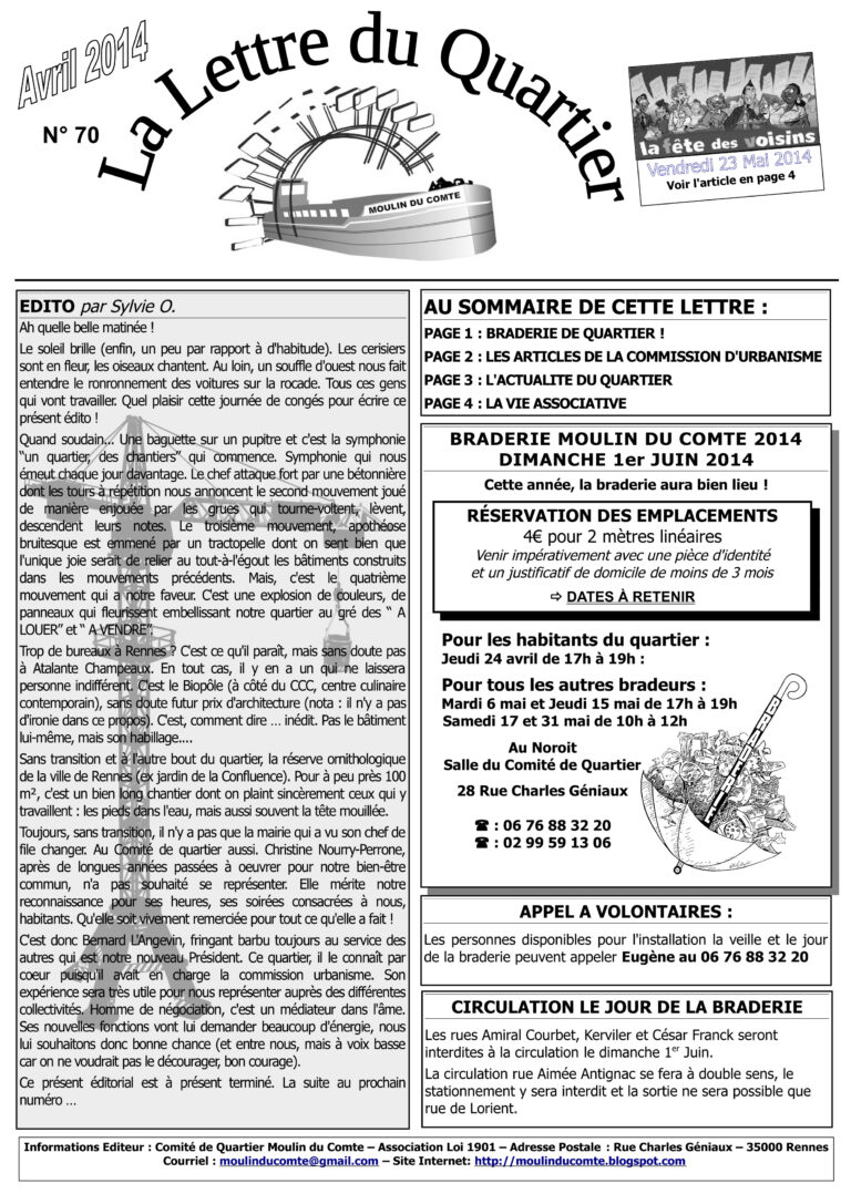 Lire la suite à propos de l’article Lettre de quartier n°70