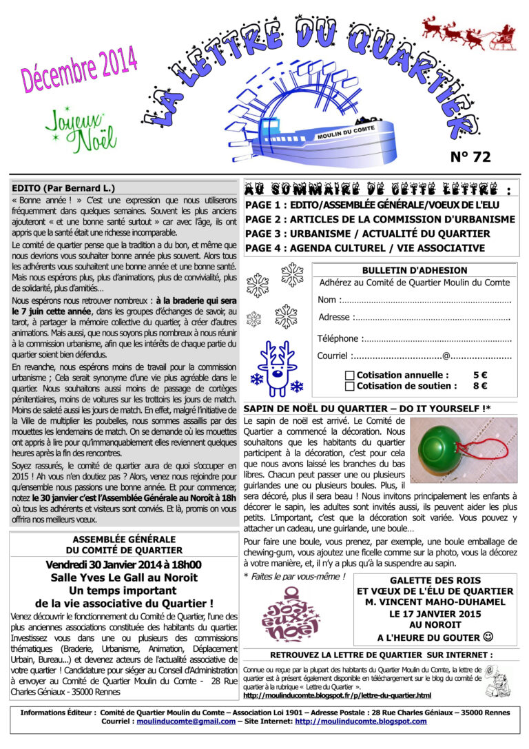 Lire la suite à propos de l’article Lettre de quartier n°72