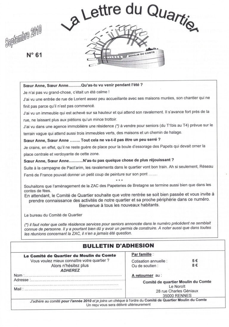Lire la suite à propos de l’article Lettre de quartier n°61